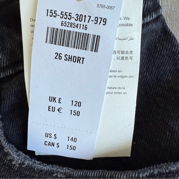 Abercrombie & Fitch Mixed Fabric 90s Straight Ultra High Rise Pants 26 Short - Picture 11 of 12